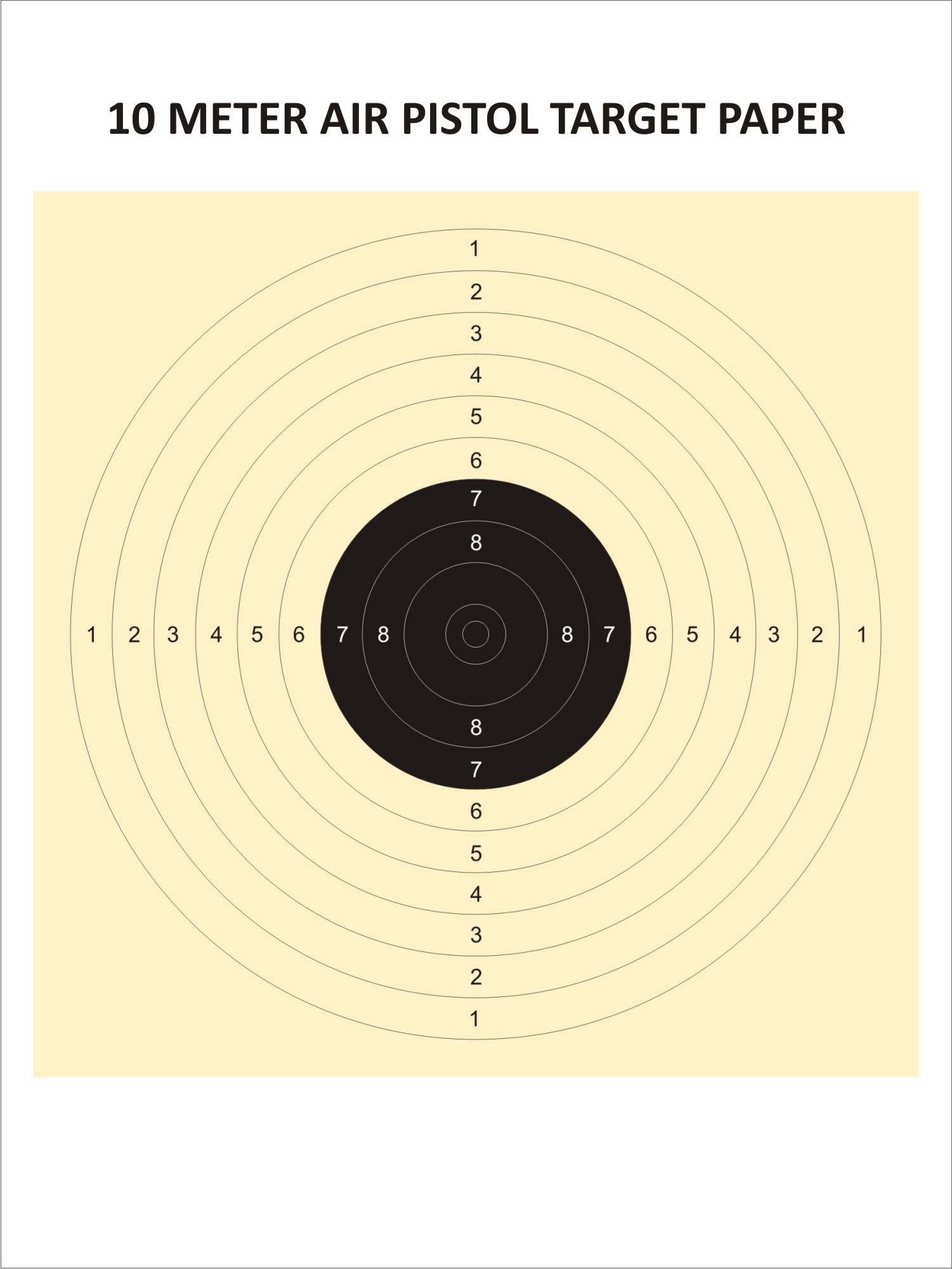 Air Pistol Target (10 Metres)